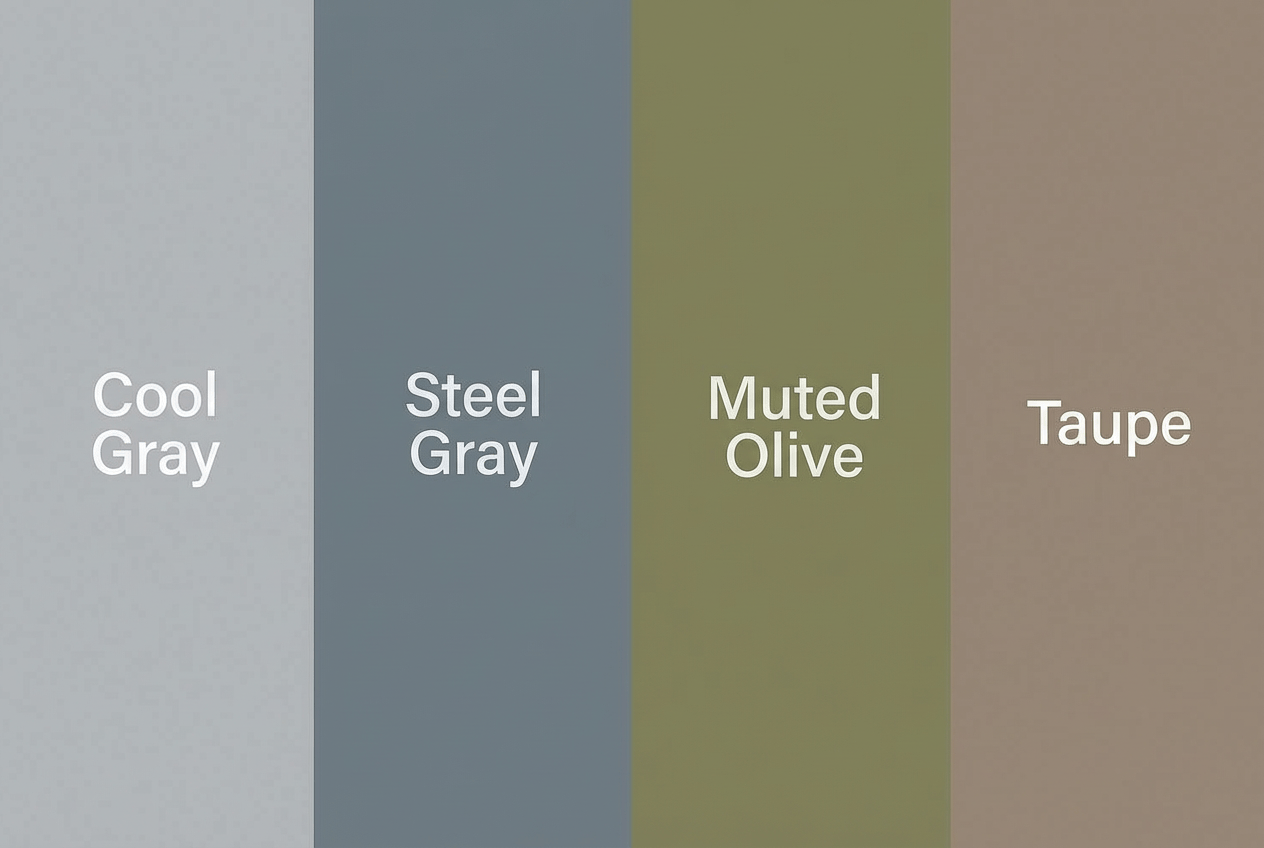 Sping Color Analysis (Avoid Colors): cool gray, steel gray, muted olive, taupe.