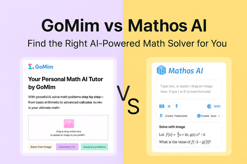 Comparison of GoMim and Mathos AI, two AI-powered math solvers, to help find the right one for your learning needs.