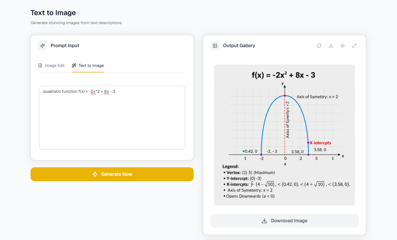 Example: How Nano Banana transforms function curves into accurate, easy-to-understand visuals. 