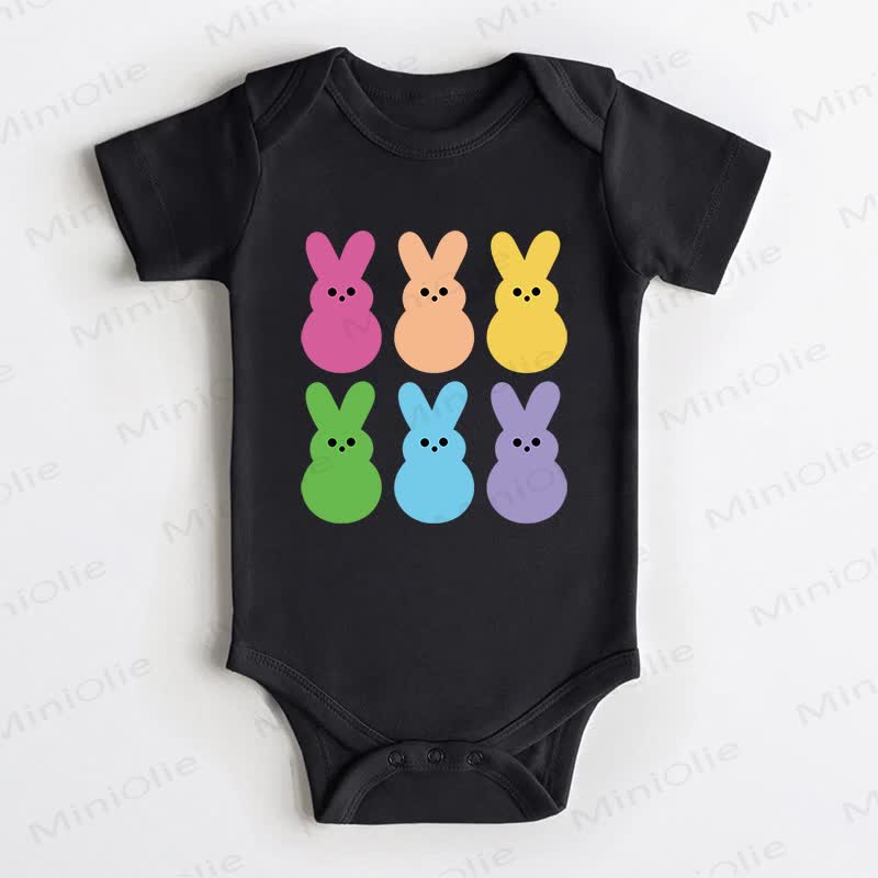Baby Multicolor Bunny Black Bodysuit - Black - 18-24M - image 1