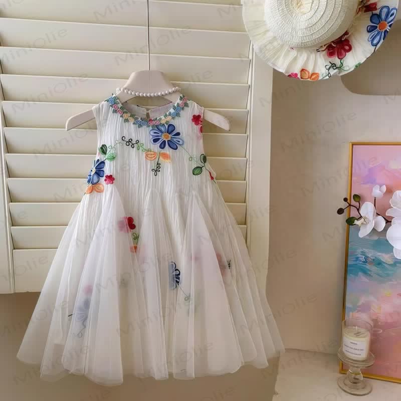 Toddler Kid Girl Flower Mesh Sleeveless Dress - image 3