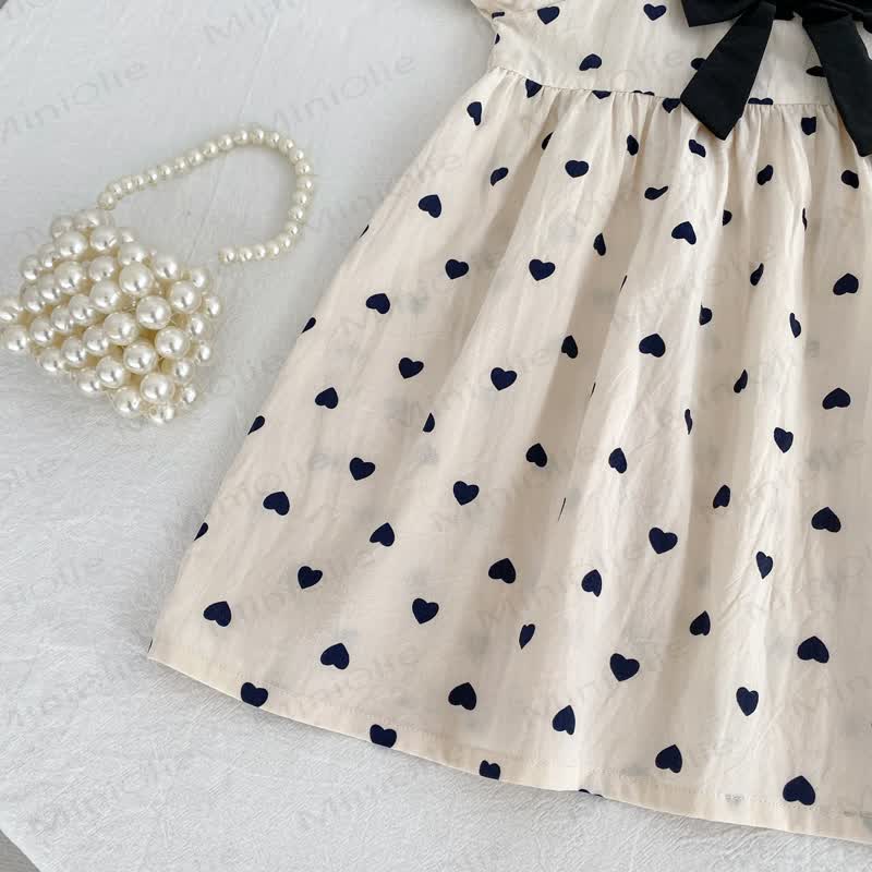 Baby Toddler Girl Beige Bow Love Dress - image 12
