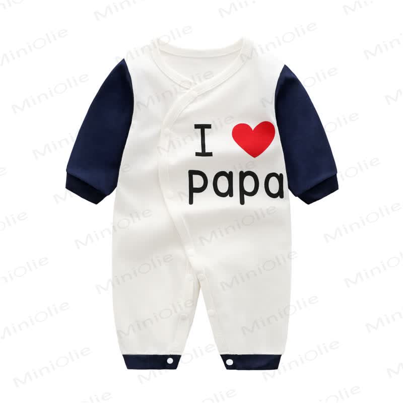 Baby Heart/Cow Romper - I LOVE PAPA - 9-12M - image 3