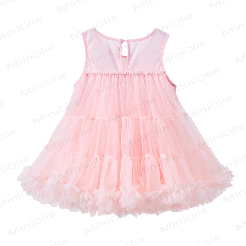Toddler Girl Nylon Sleeveless Bubble Dress - Pink - 6-7T - image 2
