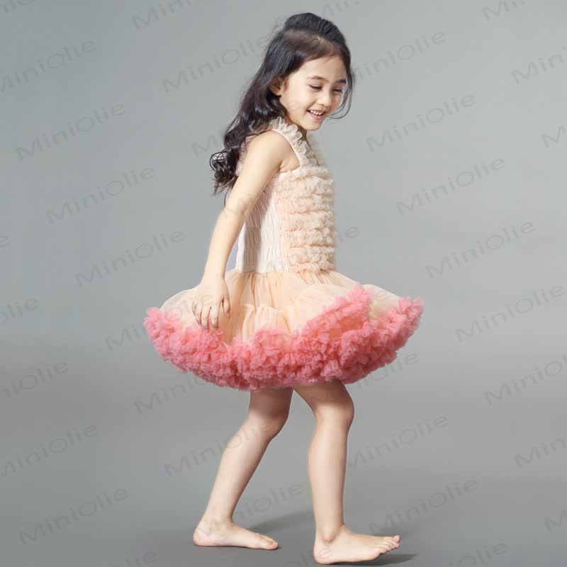 Toddler Girl Lace Princess Sleeveless Puffy Dress - Beige - 6-7T - image 10