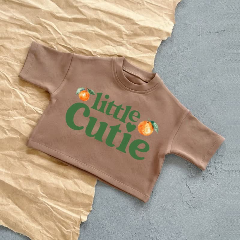 LITTLE CUTIE Baby Orange Pattern Summer Casual T-Shirt - Brown - 2-3T - image 3