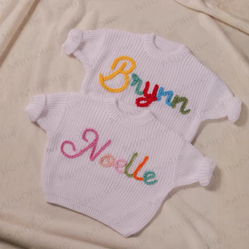 Personalized Baby Name Embroidered Knit Sweater - image 2