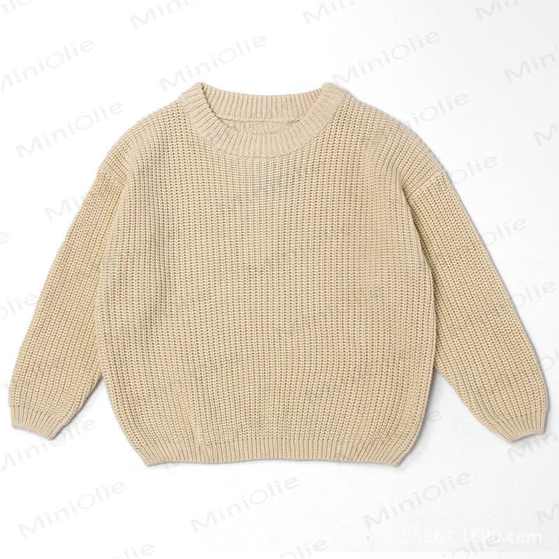 Personalized Baby Name Embroidered Knit Sweater - Khaki - 7T - image 6
