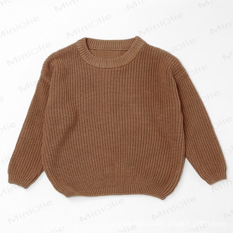 Personalized Baby Name Embroidered Knit Sweater - Brown - 7T - image 9