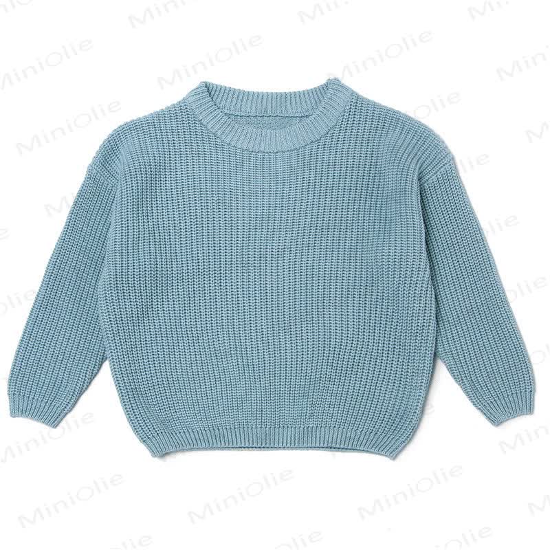 Personalized Baby Name Embroidered Knit Sweater - Blue - 7T - image 10
