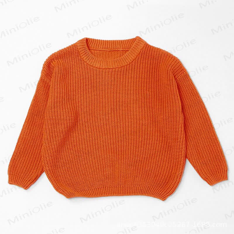 Personalized Baby Name Embroidered Knit Sweater - Orange - 7T - image 11