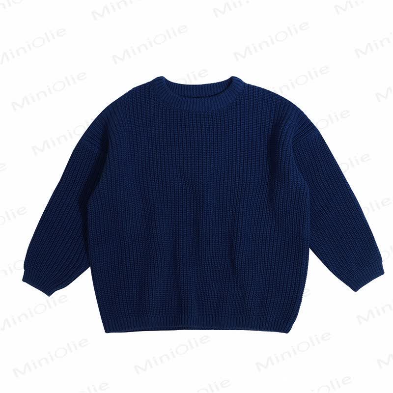 Personalized Baby Name Embroidered Knit Sweater - Navy - 7T - image 14