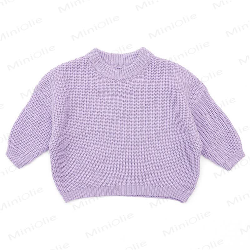 Personalized Baby Name Embroidered Knit Sweater - Purple - 7T - image 16