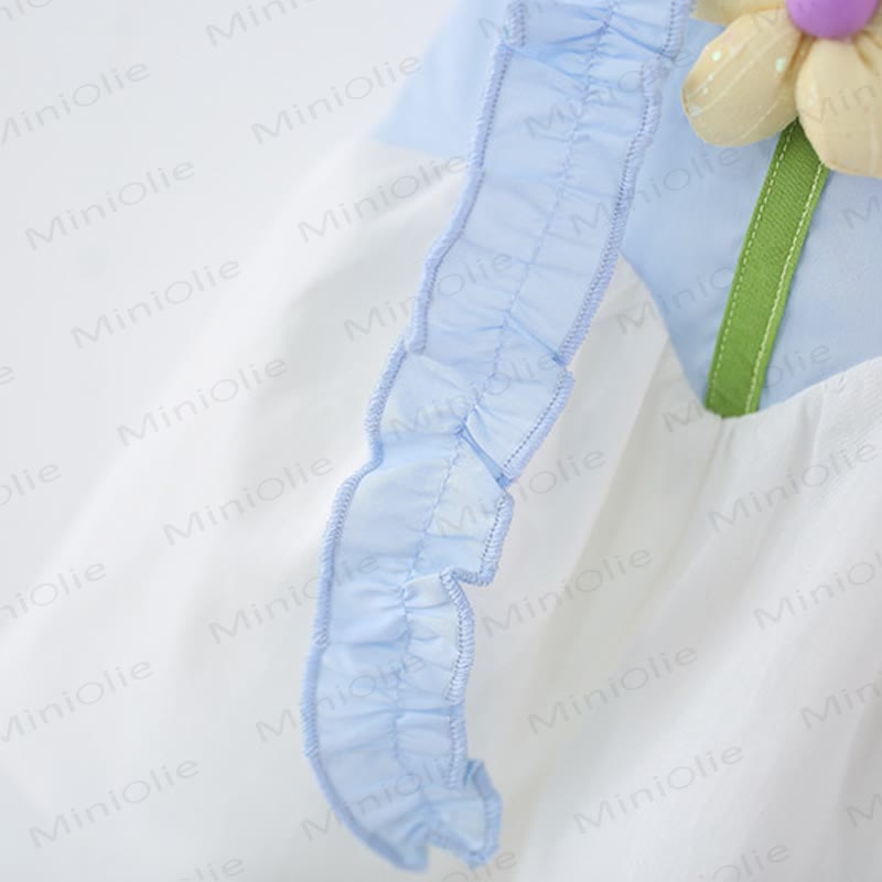 Baby Girl Green Flower Dress with Hat - image 4