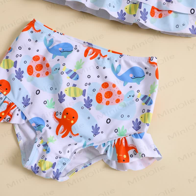 Toddler Girl Ocean Print 2pcs Swimsuit - image 5
