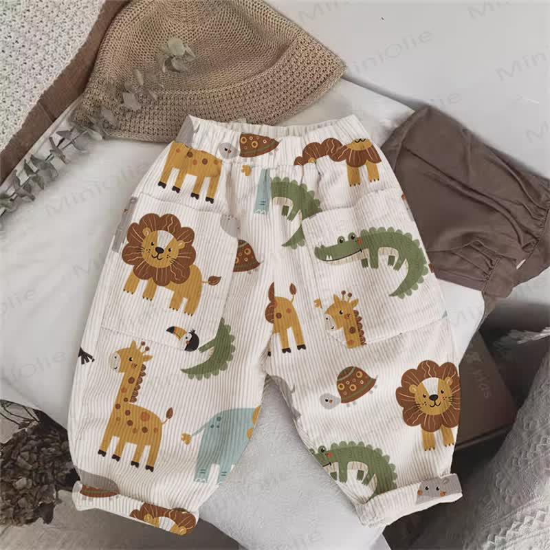 Baby Toddler Beige Zoo Cord Pants - Beige - 5-7T - image 1