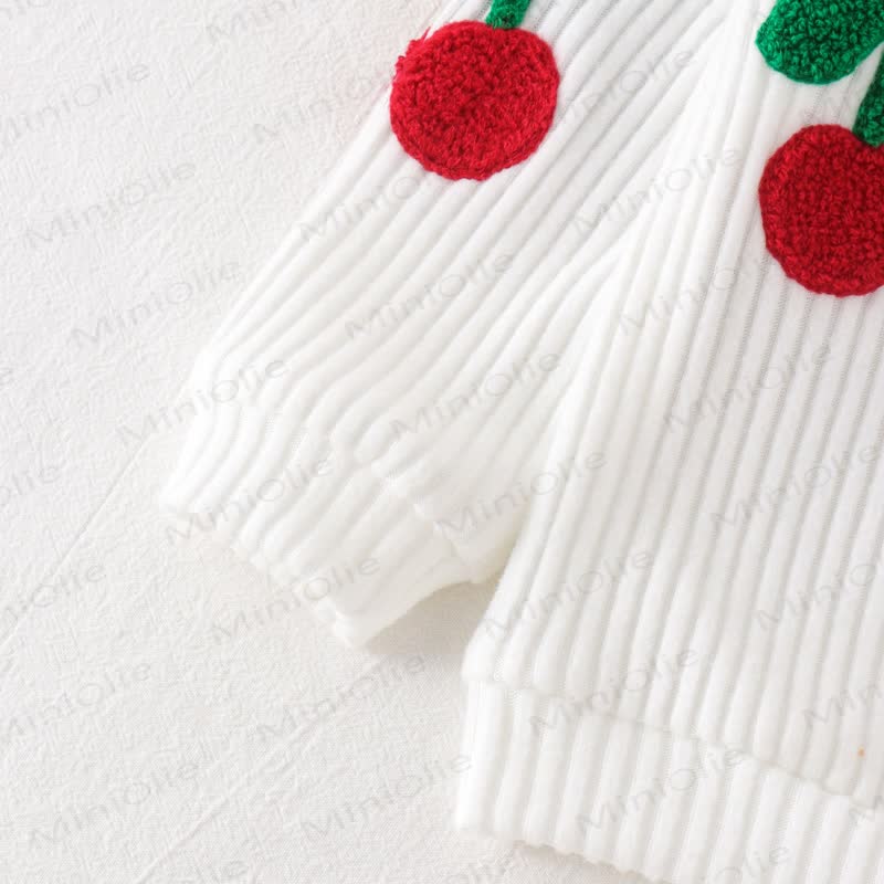 Baby Toddler Girl Cherry Knit Top and Pants 2-piece Set - image 4