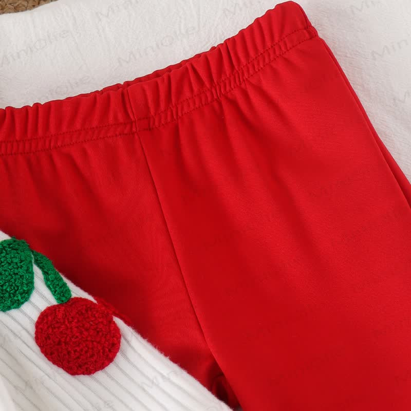 Baby Toddler Girl Cherry Knit Top and Pants 2-piece Set - image 6