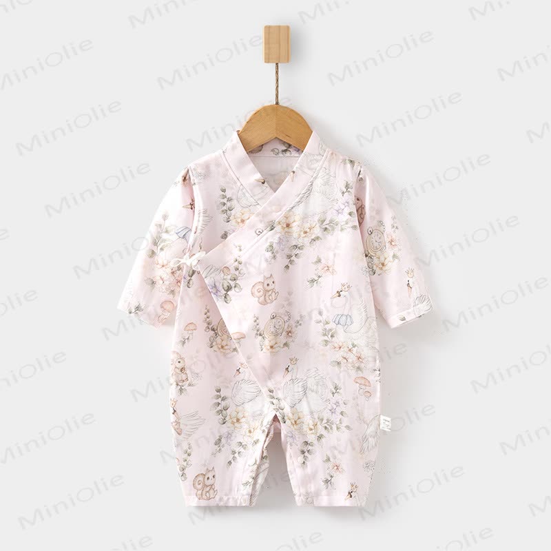 Baby Animal Bunny Kimono Romper - Squirrel - 18-24M - image 1