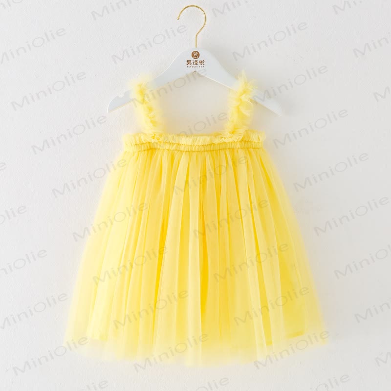 Baby Toddler Girl Solid Color Mesh Dress - Light Yellow - 8Y - image 11