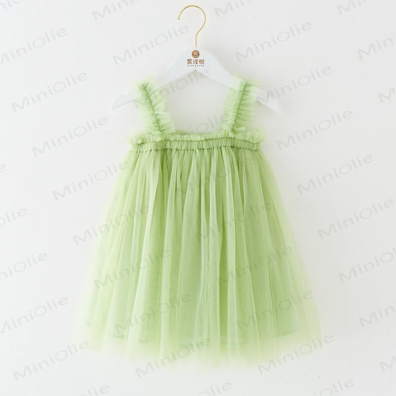Baby Toddler Girl Solid Color Mesh Dress - Avocado Green - 8Y - image 15