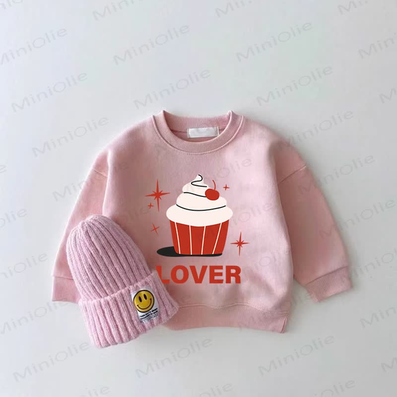 LOVER Baby Girl Cake Pink Sweatshirt - Pink - 2-3T - image 1