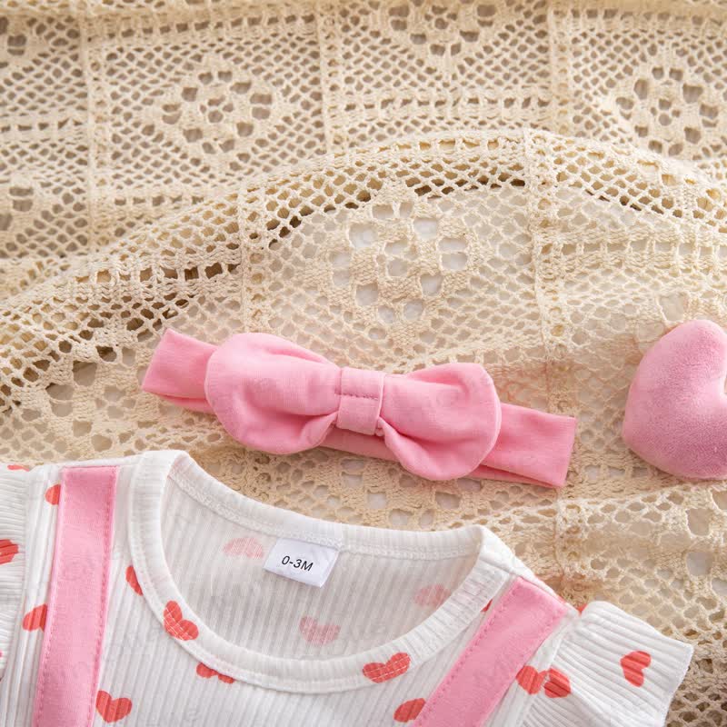 Baby Heart Fake 2pcs Bodysuit with Headband - image 14
