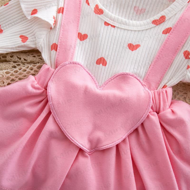 Baby Heart Fake 2pcs Bodysuit with Headband - image 17