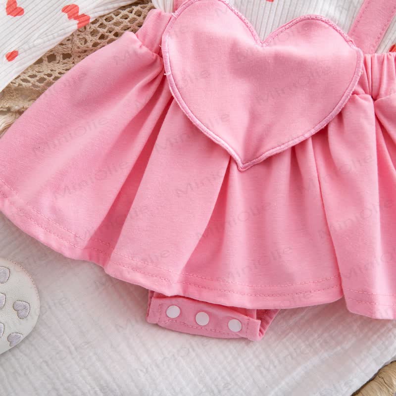Baby Heart Fake 2pcs Bodysuit with Headband - image 18