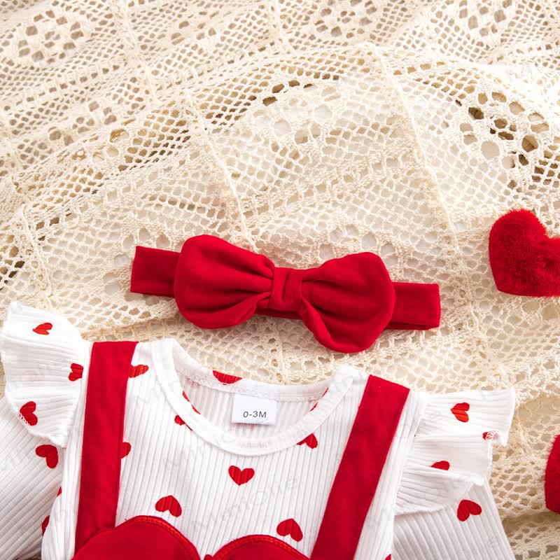 Baby Heart Fake 2pcs Bodysuit with Headband - image 8