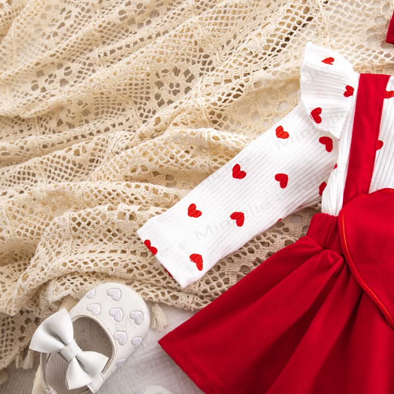 Baby Heart Fake 2pcs Bodysuit with Headband - image 9