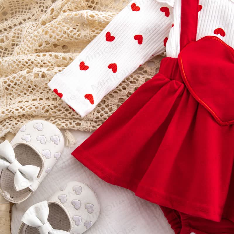 Baby Heart Fake 2pcs Bodysuit with Headband - image 6