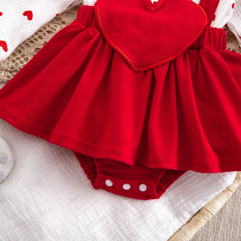 Baby Heart Fake 2pcs Bodysuit with Headband - image 7