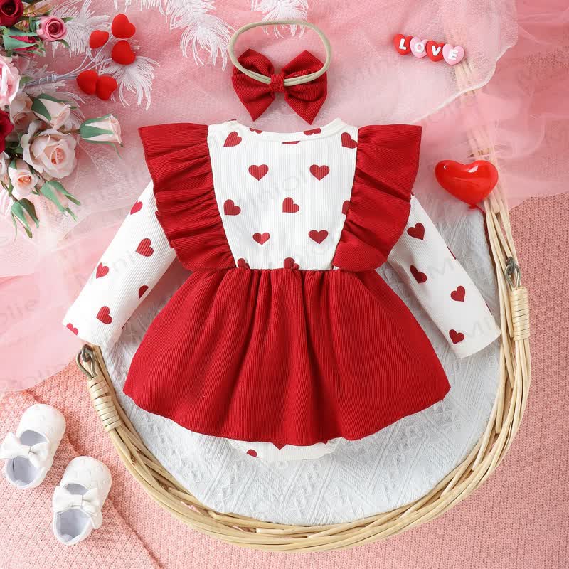 Baby Heart Corduroy Bodysuit with Headband - image 9