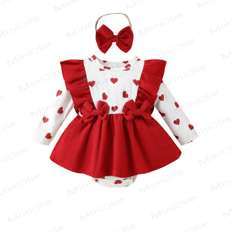 Baby Heart Corduroy Bodysuit with Headband - image 15