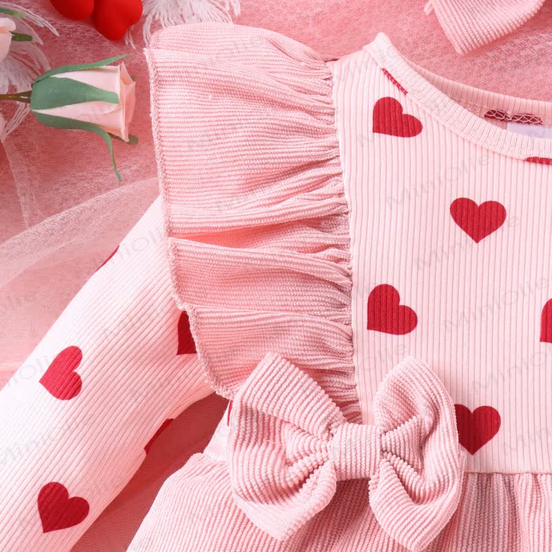 Baby Heart Corduroy Bodysuit with Headband - image 4