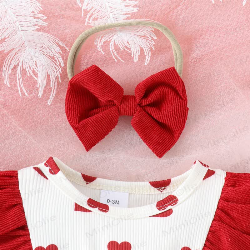 Baby Heart Corduroy Bodysuit with Headband - image 10